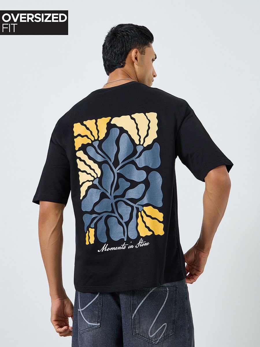 Men Oversized Back Graphic T-Shirt