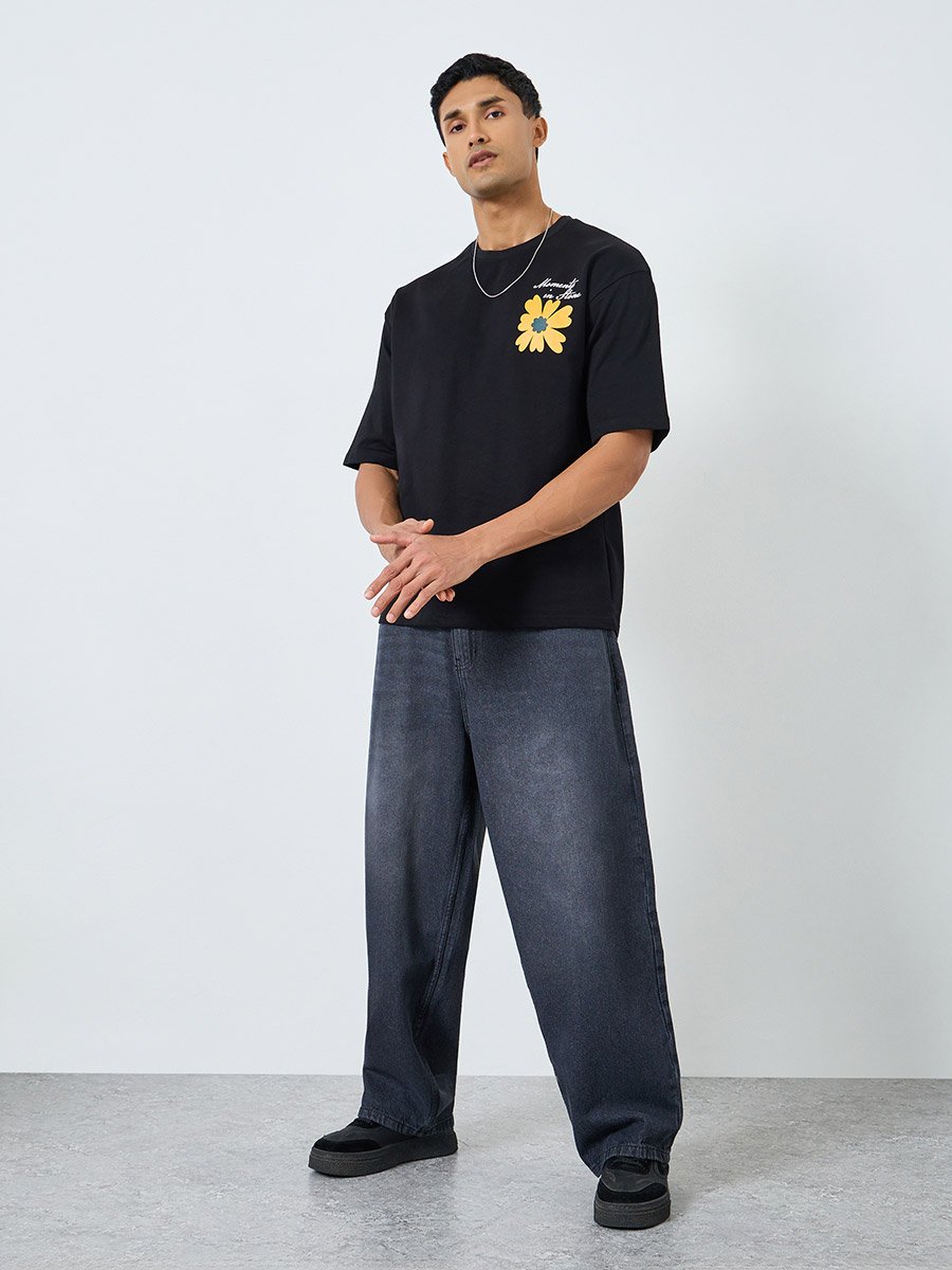Men Oversized Back Graphic T-Shirt