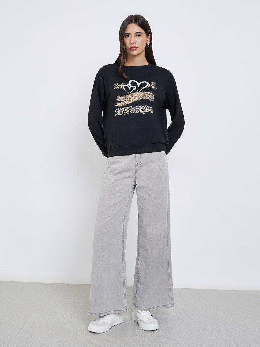 Black Long Sleeve Regular Fit T-Shirt