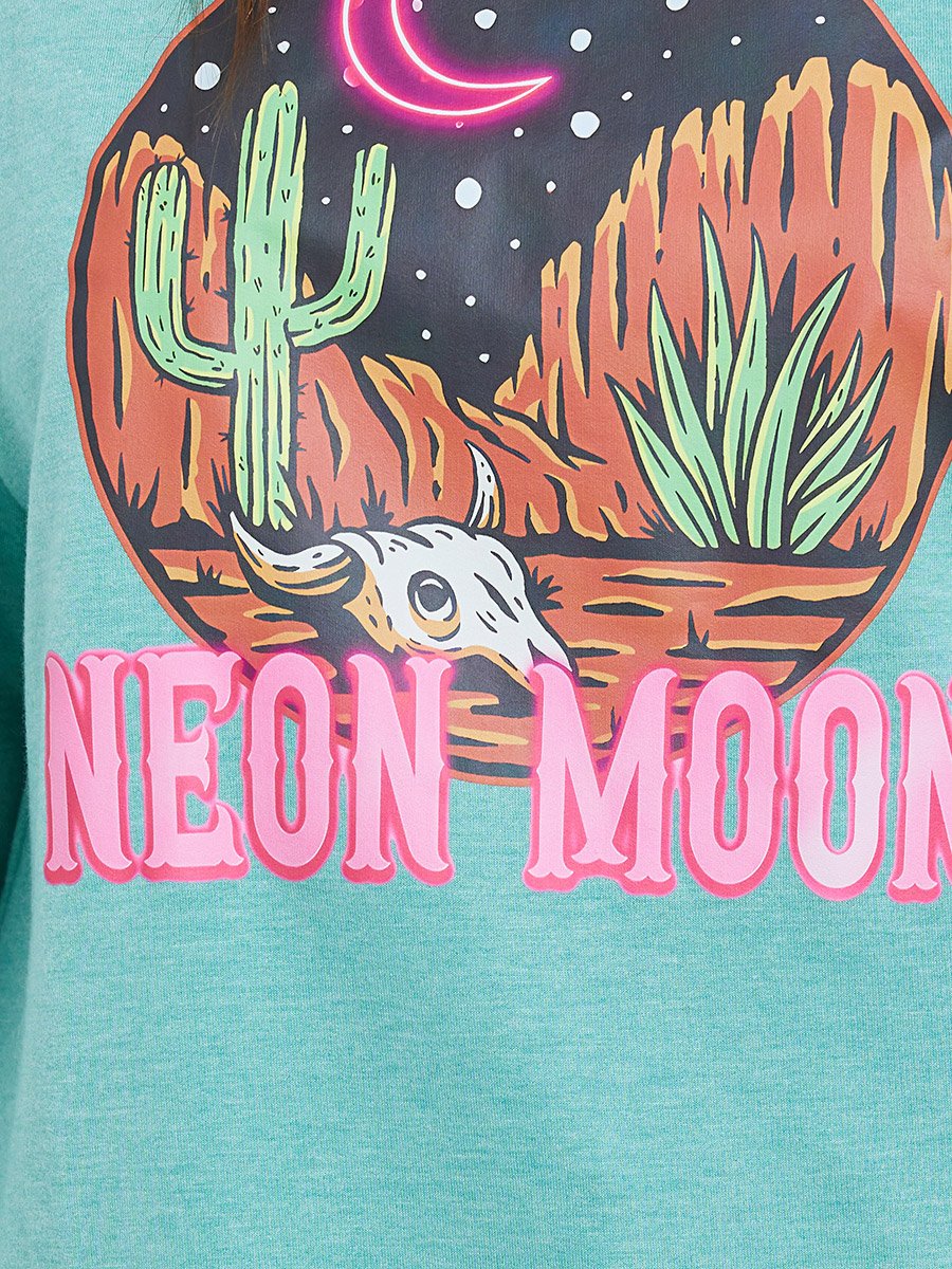 Green Regular Fit Desert Graphic Sweatshirt