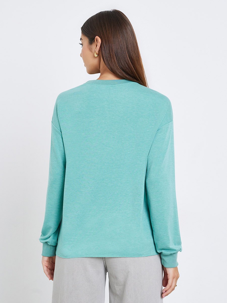 Green Regular Fit Desert Graphic Sweatshirt