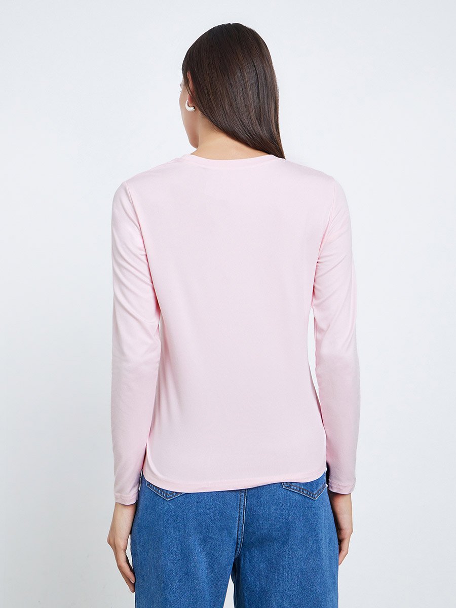 Pink Heart Graphic Long Sleeve T-Shirt