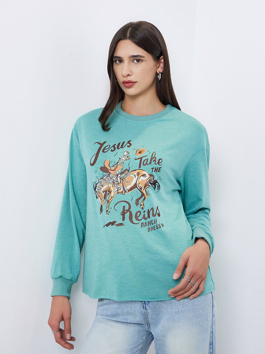 Green Graphic Print Regular Fit T-Shirt