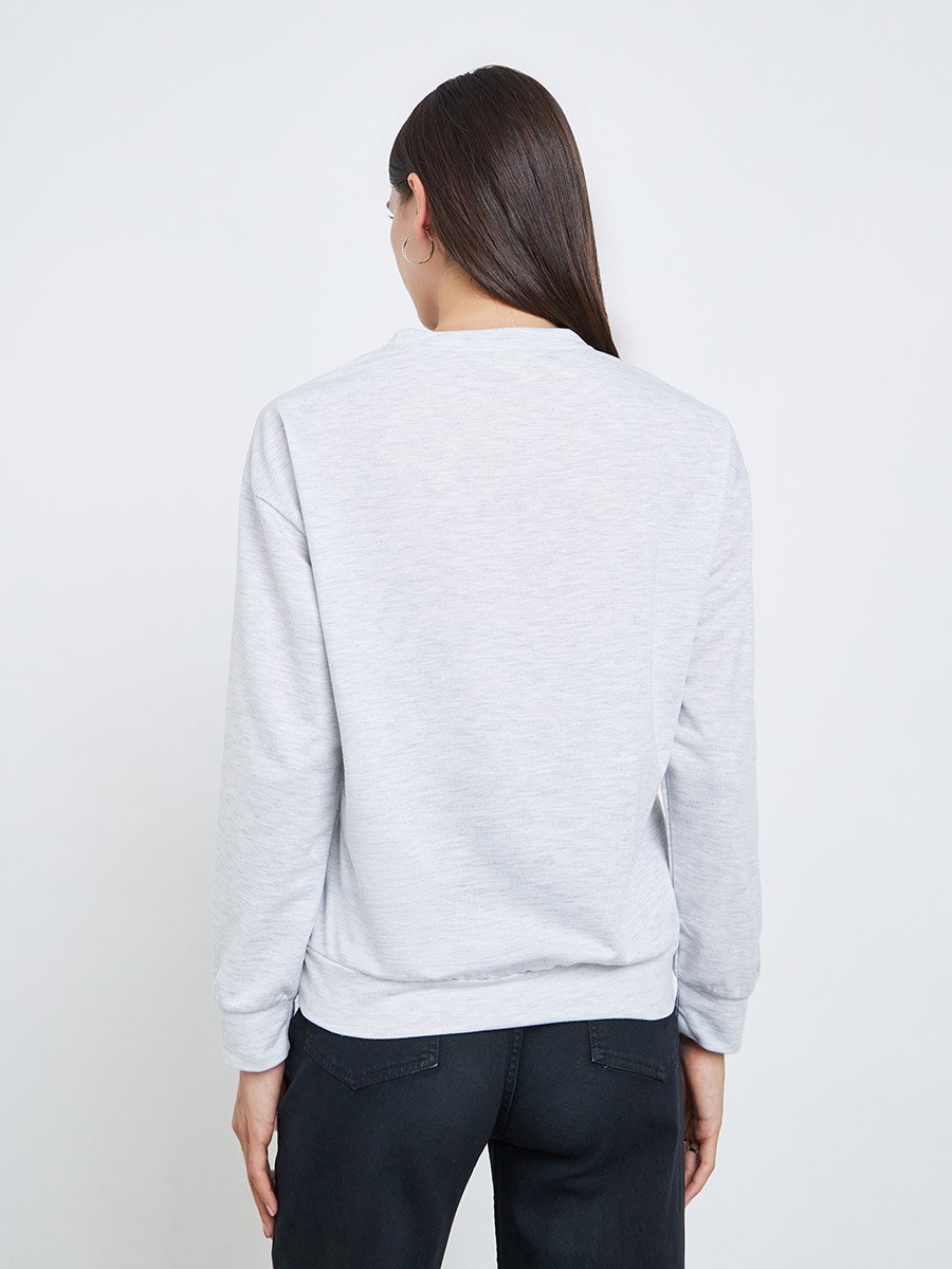 Grey Bookworm Graphic Print Sweatshirt