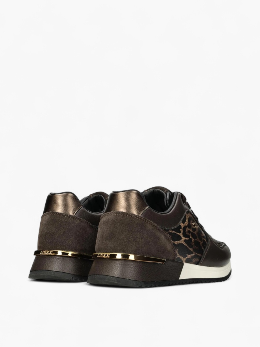 Animal Print Panelled Lace-Up Sneakers
