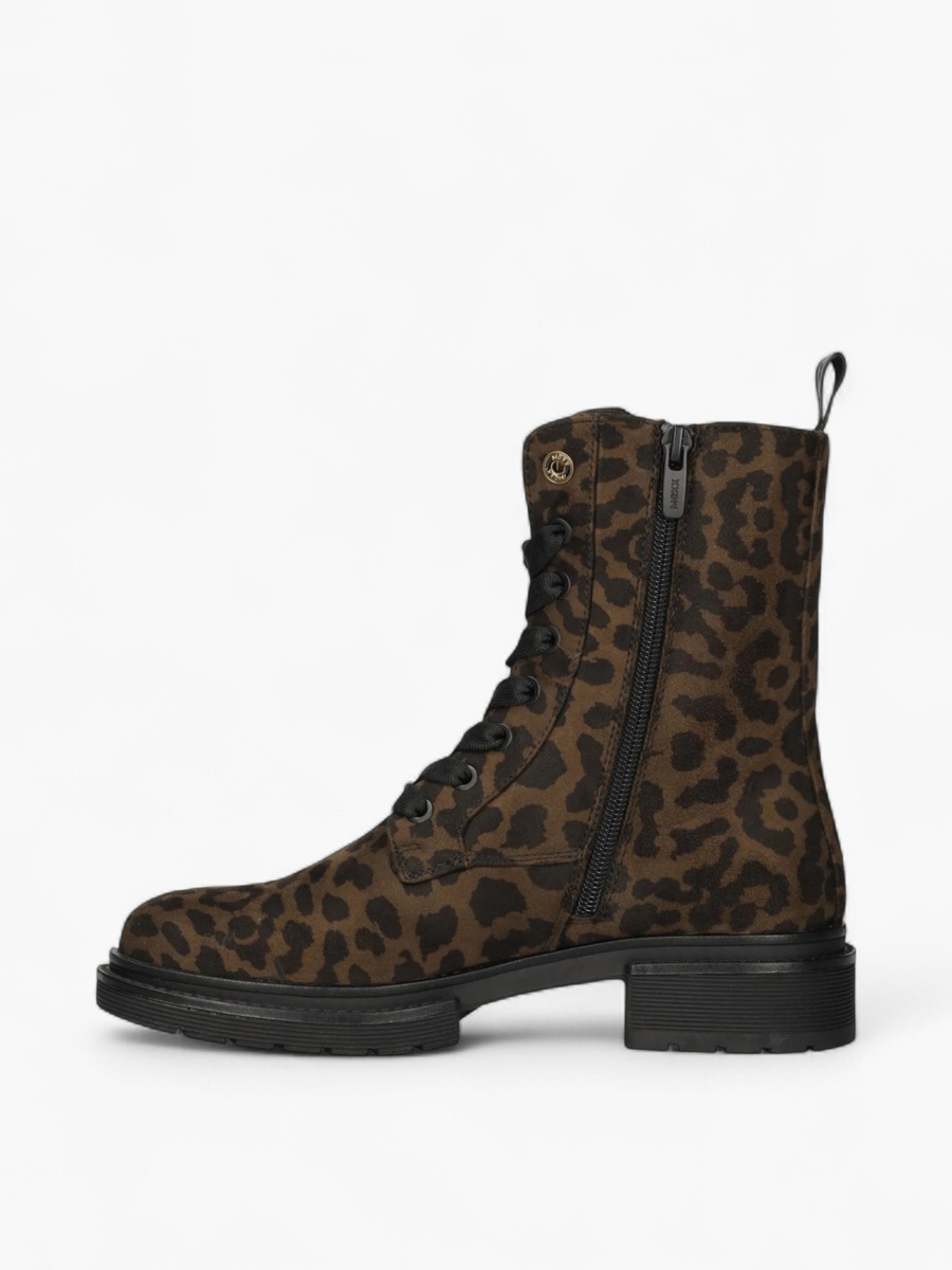 Animal Print Lace-Up Ankle Boots