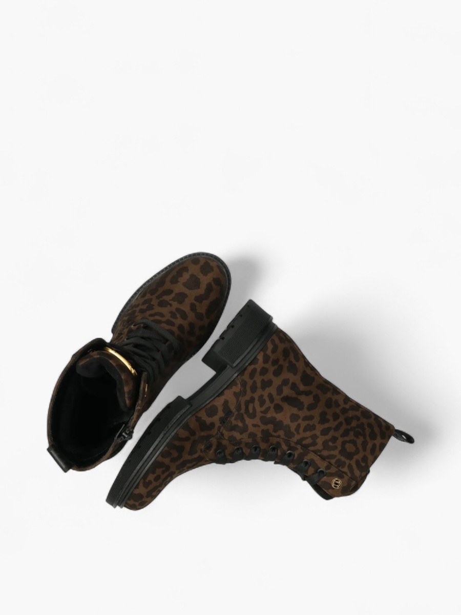 Animal Print Lace-Up Ankle Boots