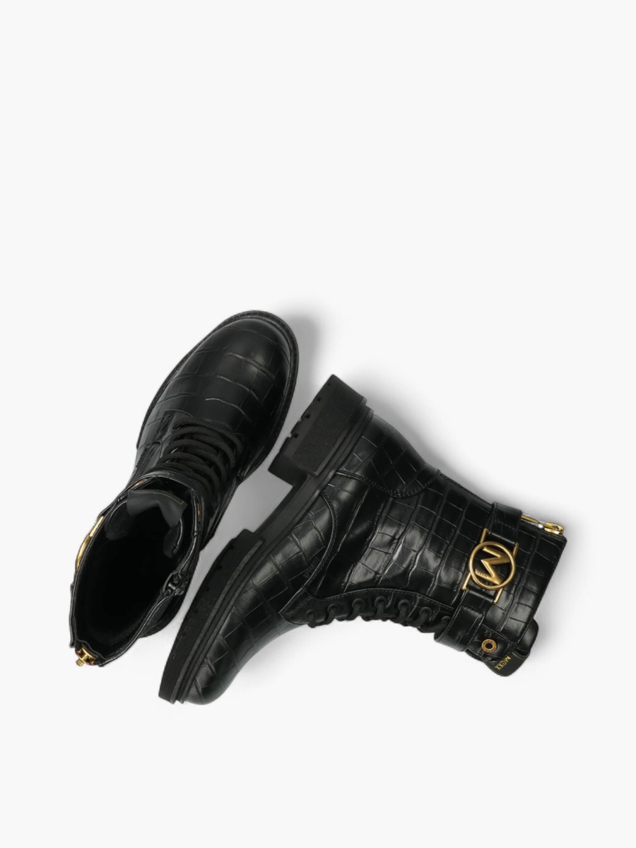Textured Lace-Up Ankle Boots
