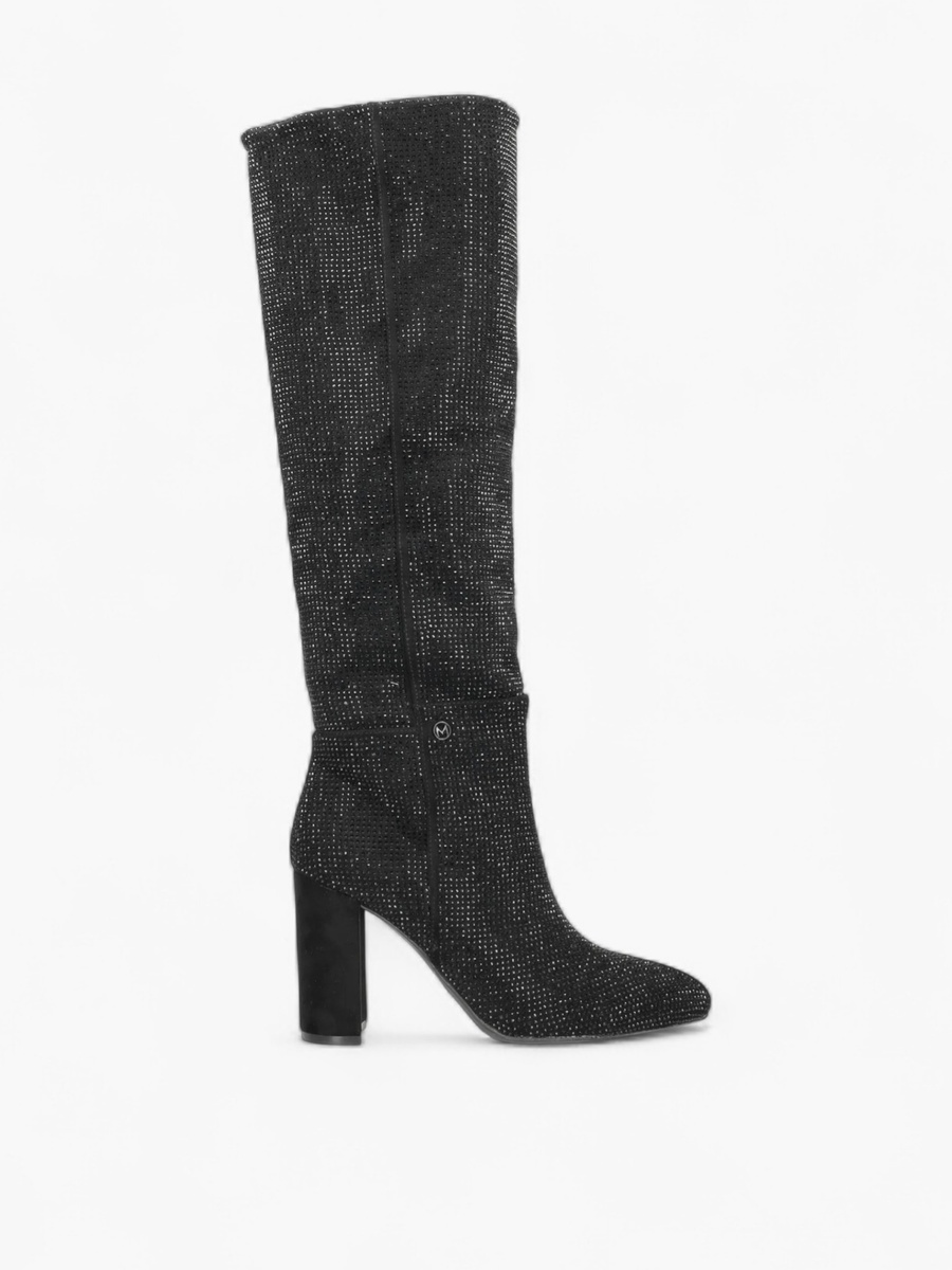 Embellished High Shaft Boots with Block Heel