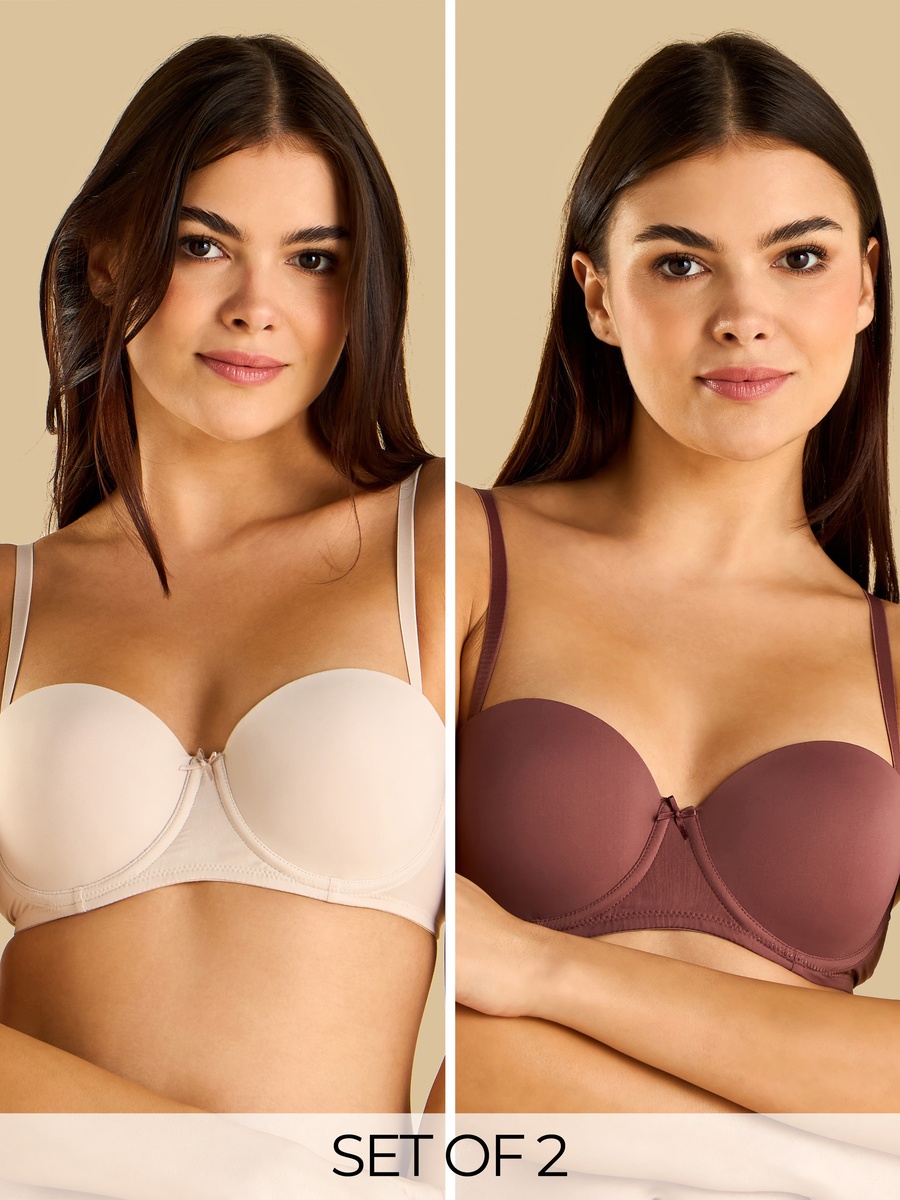 Pack of 2 - Plain Balconette Bra