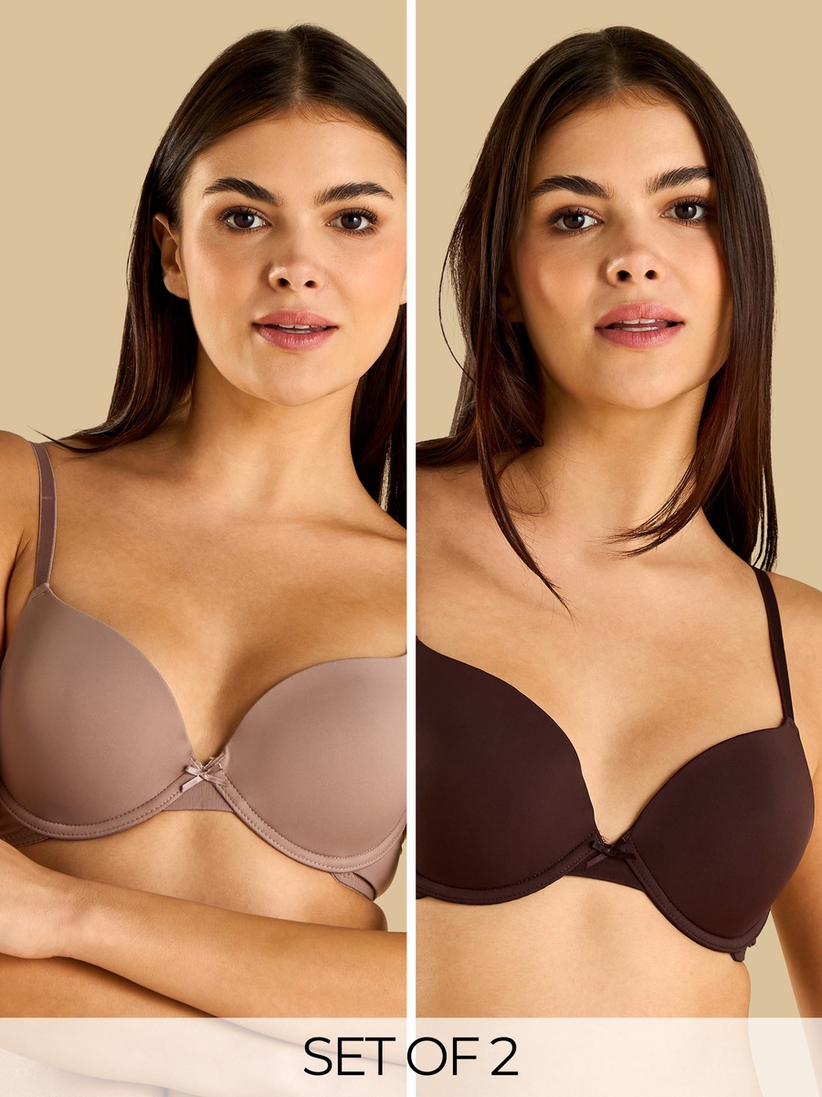 Pack of 2 - Plain Plunge Bra