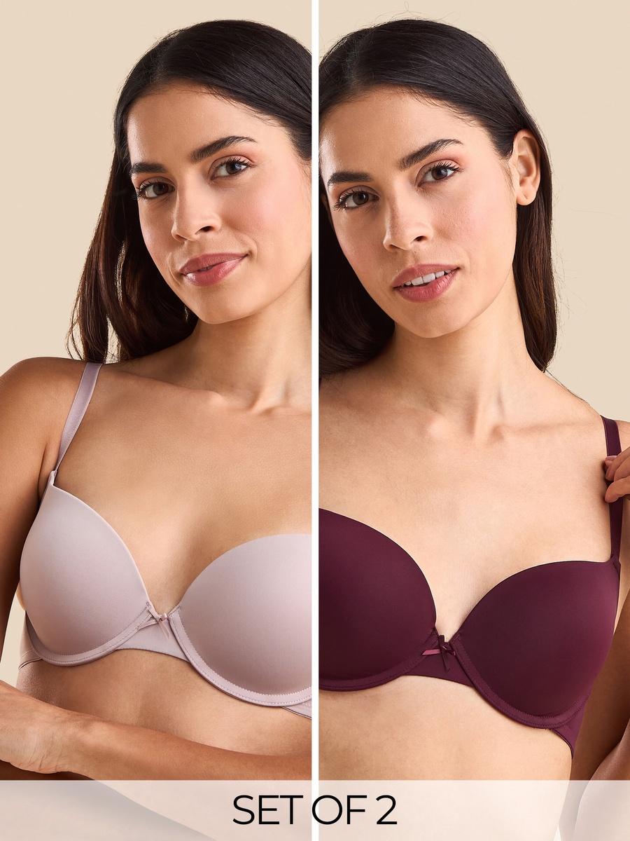 Pack of 2 - Plain Wired Plunge Bra