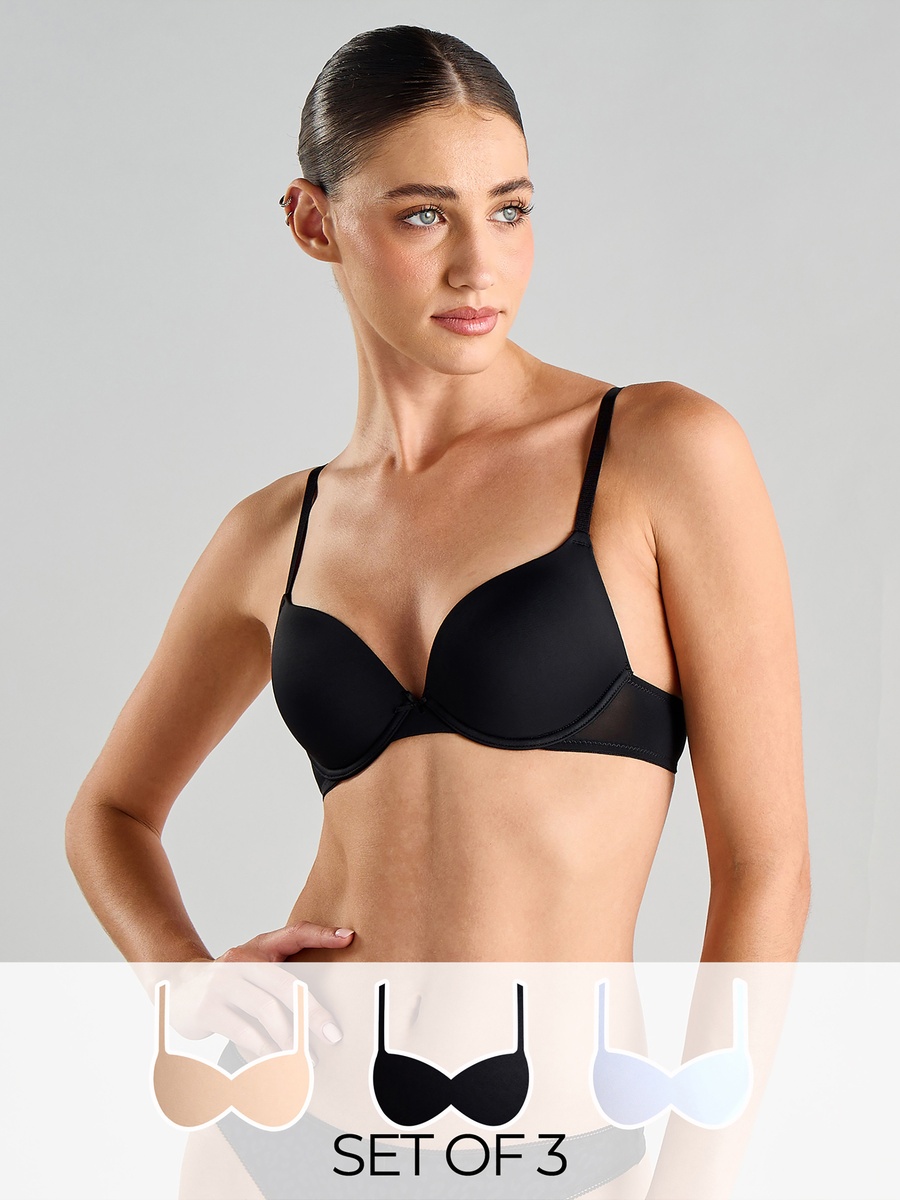 Pack of 3 - Plain Plunge Bra