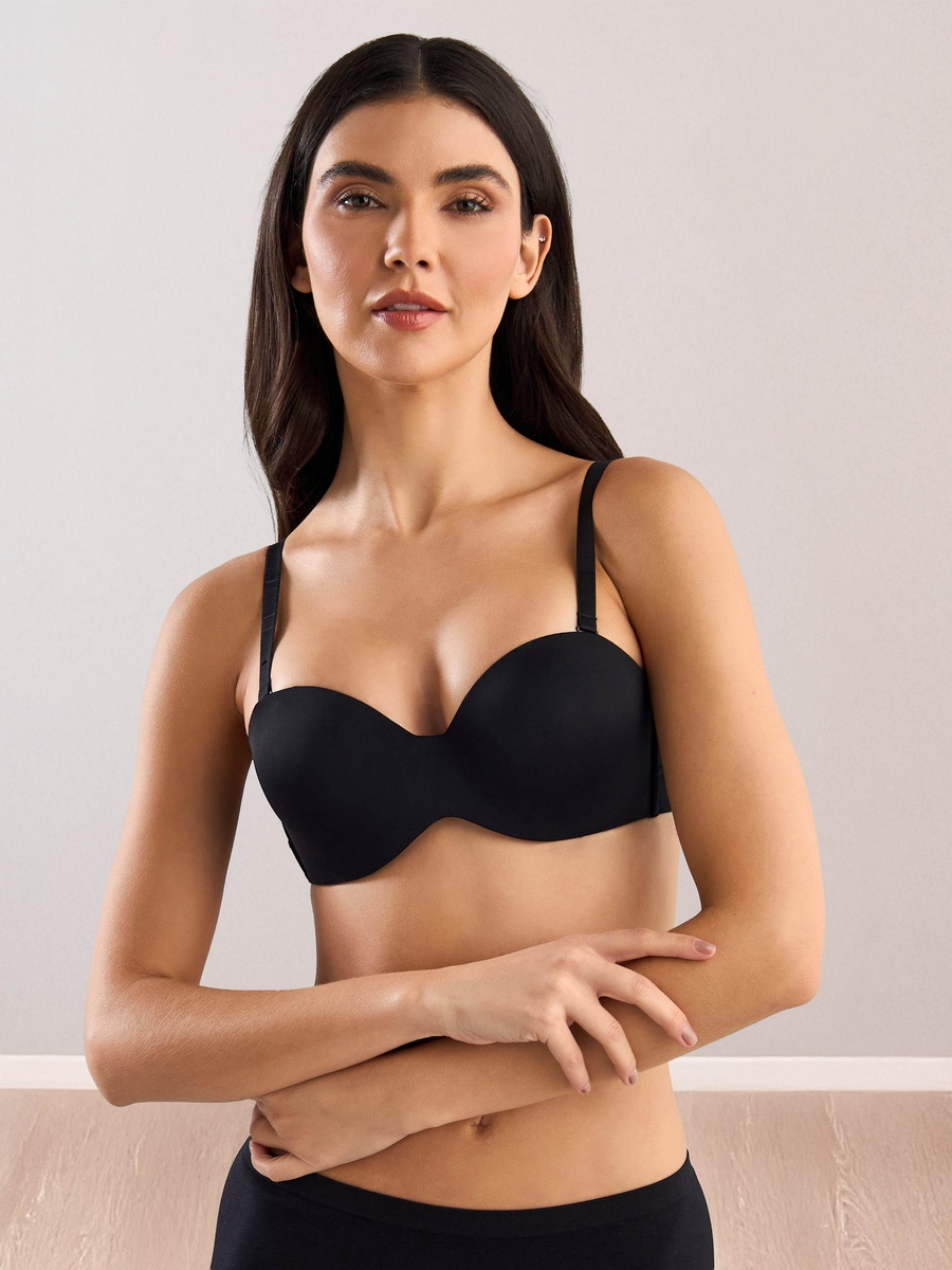 Plain Padded Wired Multi-Way Balconette Bra