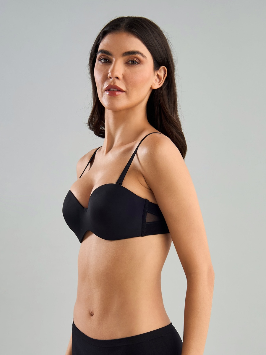 Plain Padded Wired Multi-Way Balconette Bra