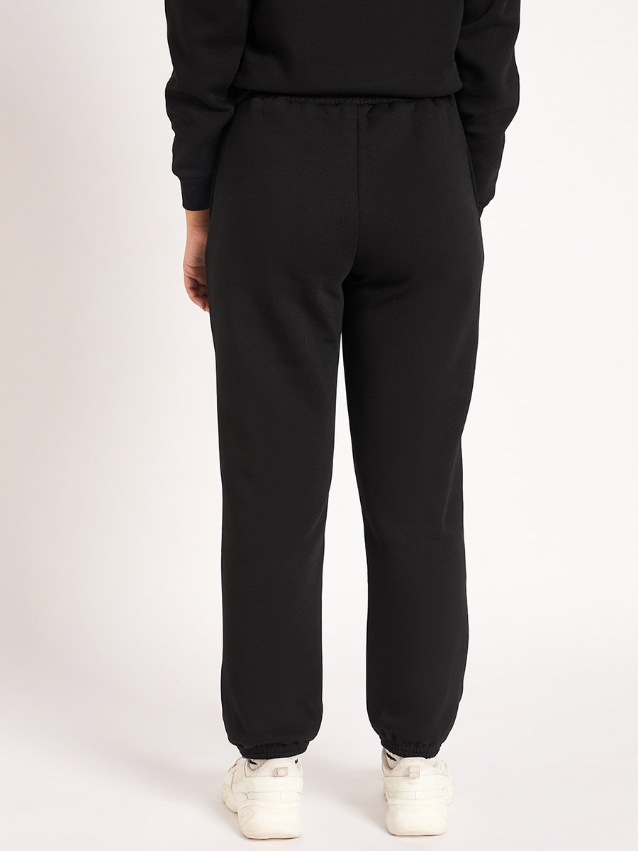 Women Black Fleece Joggers