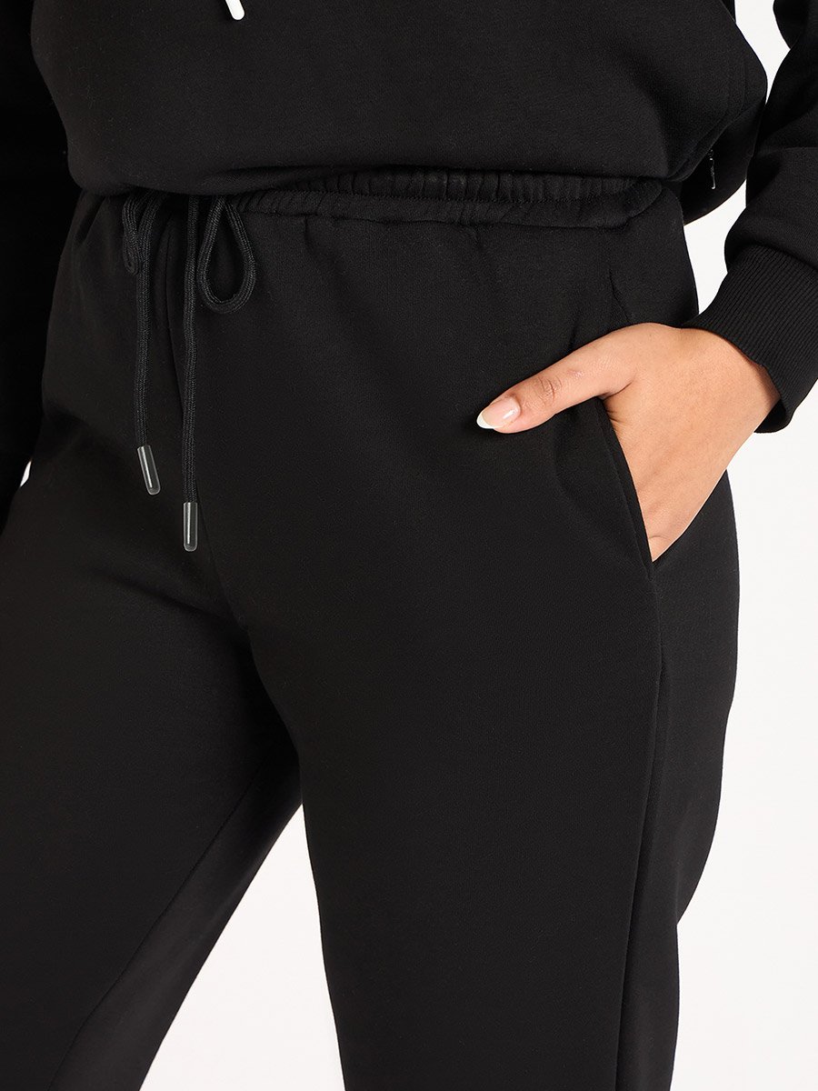 Women Black Fleece Joggers