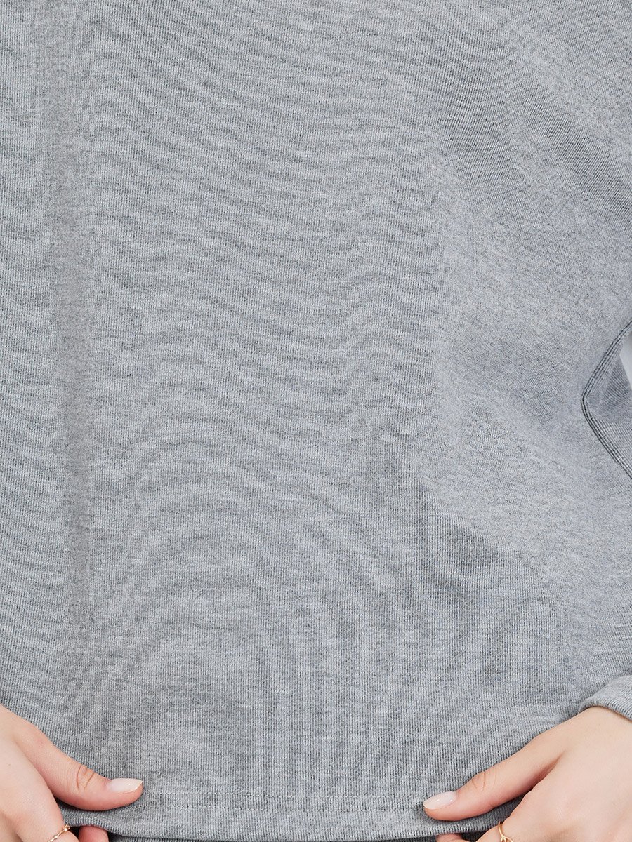 Women Grey Knit Top and Pants Co-Ords