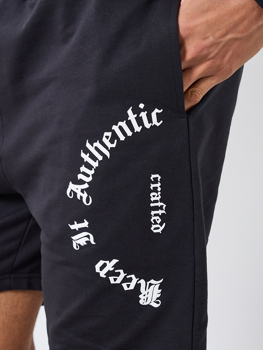 Men Black Graphic Print Shorts
