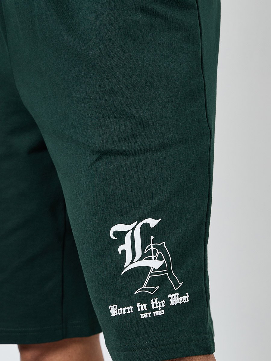 Men Green Printed Oversized Shorts
