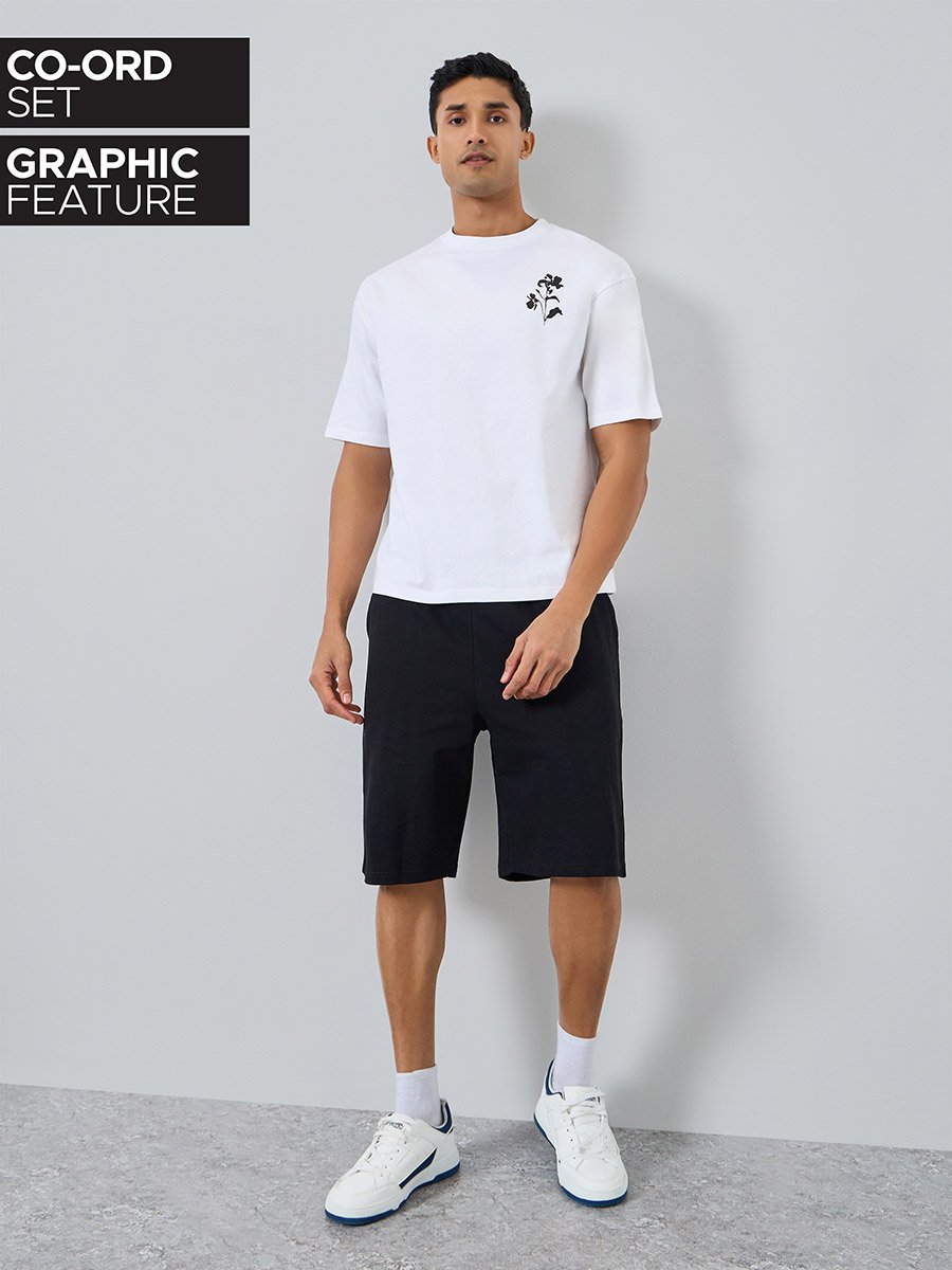 Men Cotton Oversized T-Shirt and Shorts Co-Ords