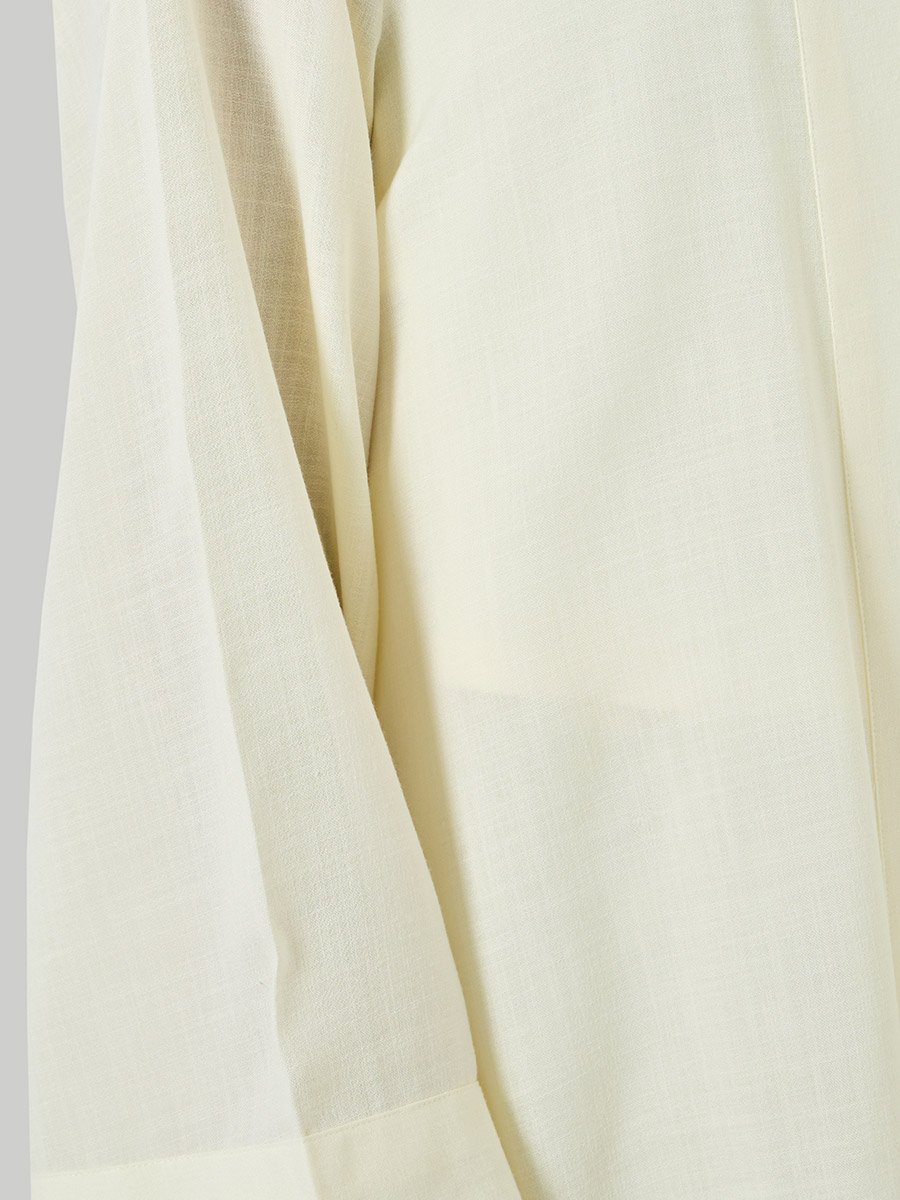 Cream Front Open Solid Abaya