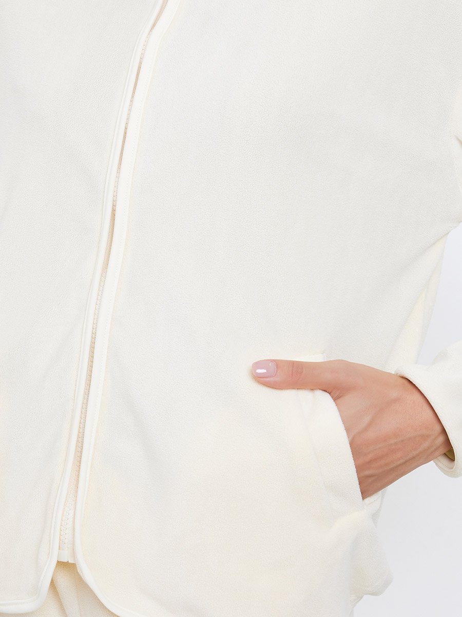 Cream Fleece Zip Up Jacket and Joggers Co-Ords