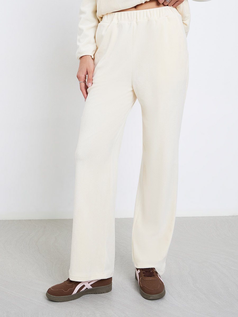 Cream Fleece Zip Up Jacket and Joggers Co-Ords