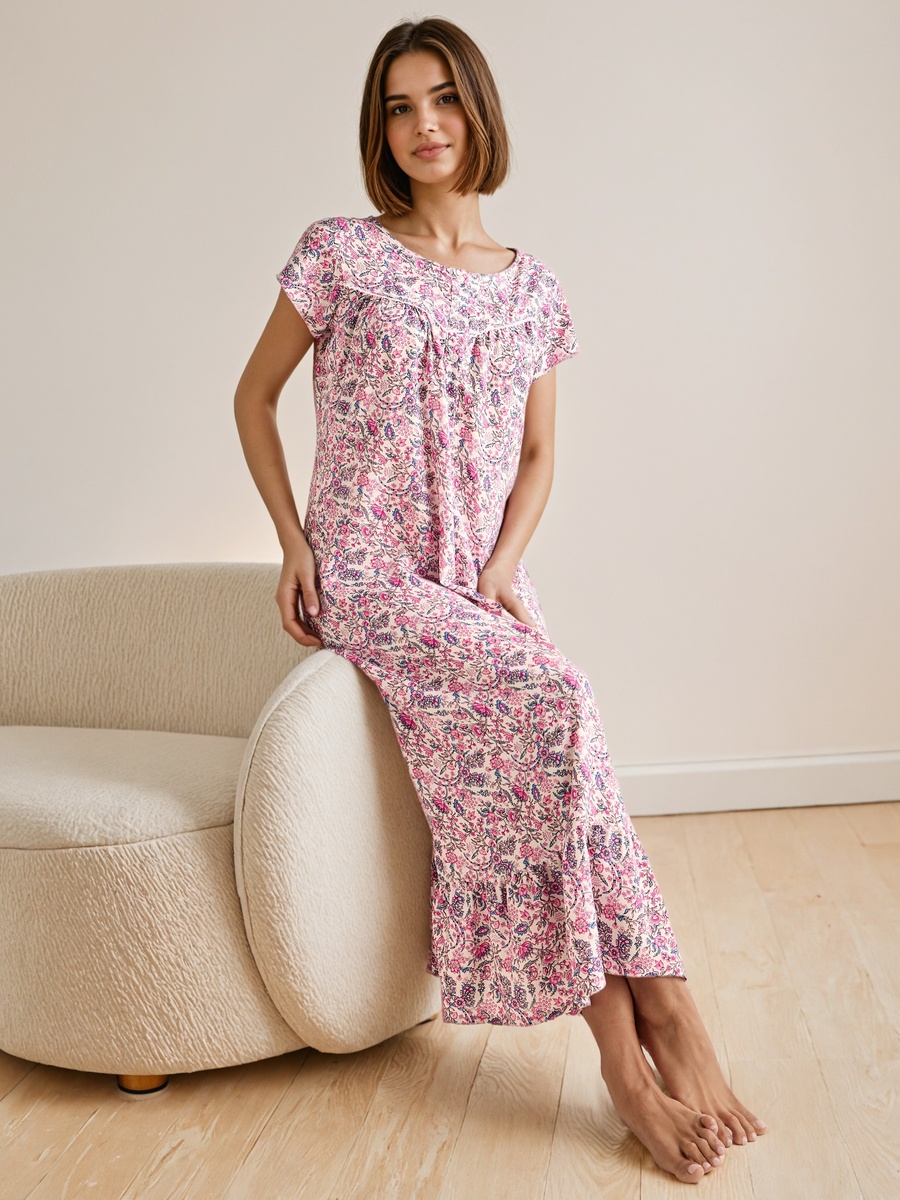 Floral Print Night Gown