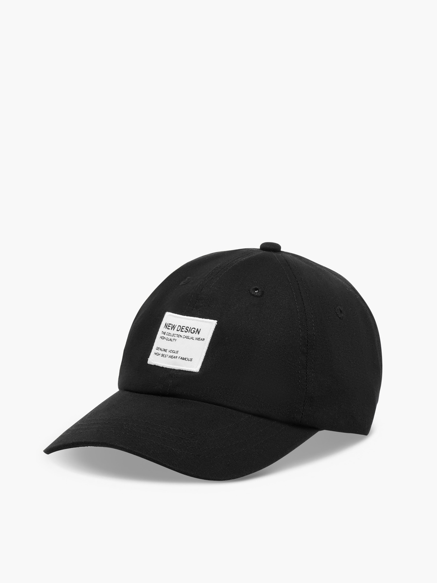 Patch Detail Cap with Buckled Strap Closure
