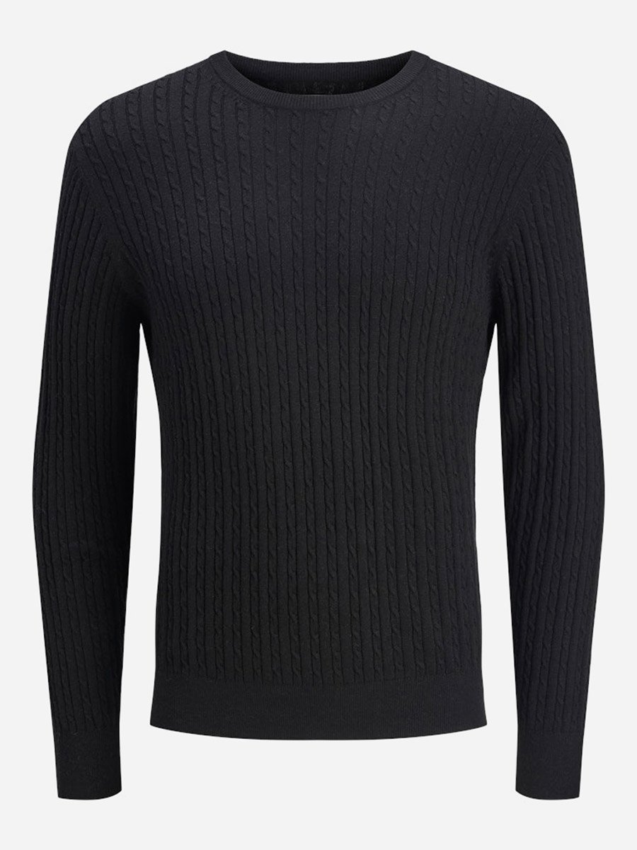 JJEEMIL Textured Cable Knit Sweater
