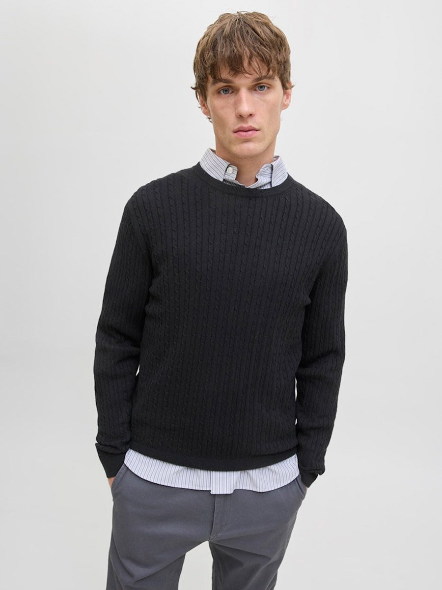 JJEEMIL Textured Cable Knit Sweater