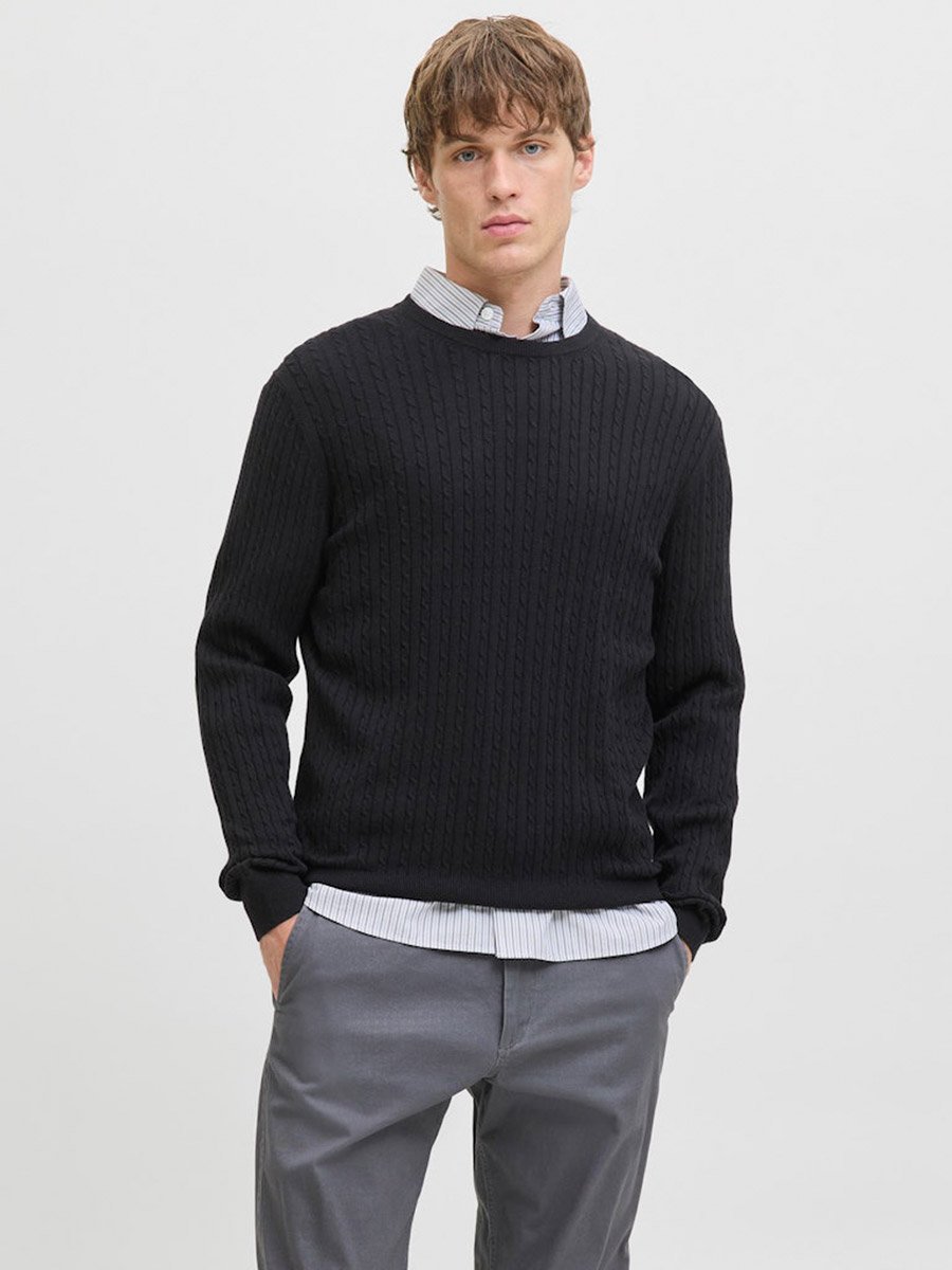 JJEEMIL Textured Cable Knit Sweater