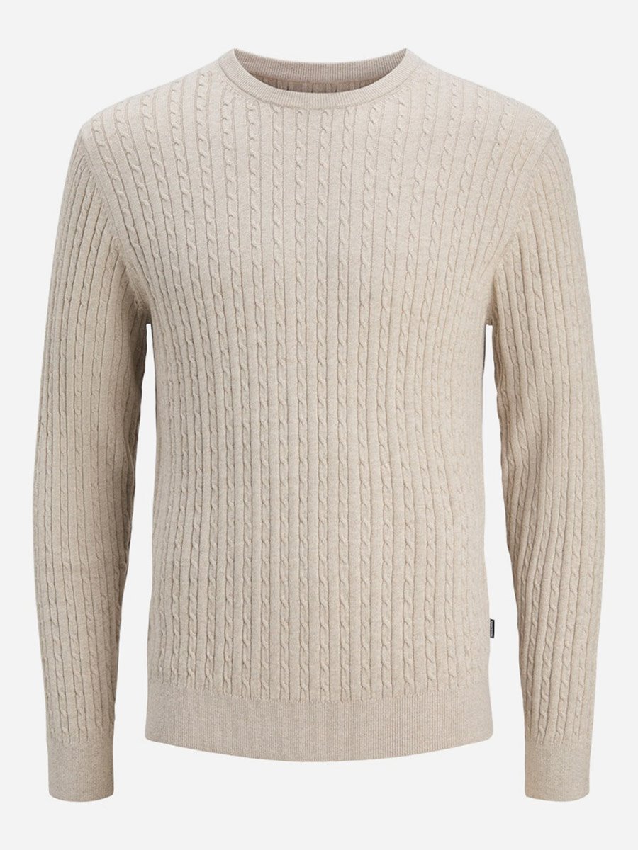 JJEEMIL Textured Cable Knit Sweater
