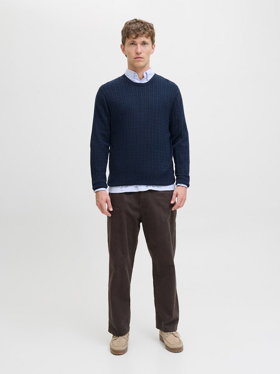 JJEEMIL Textured Cable Knit Sweater