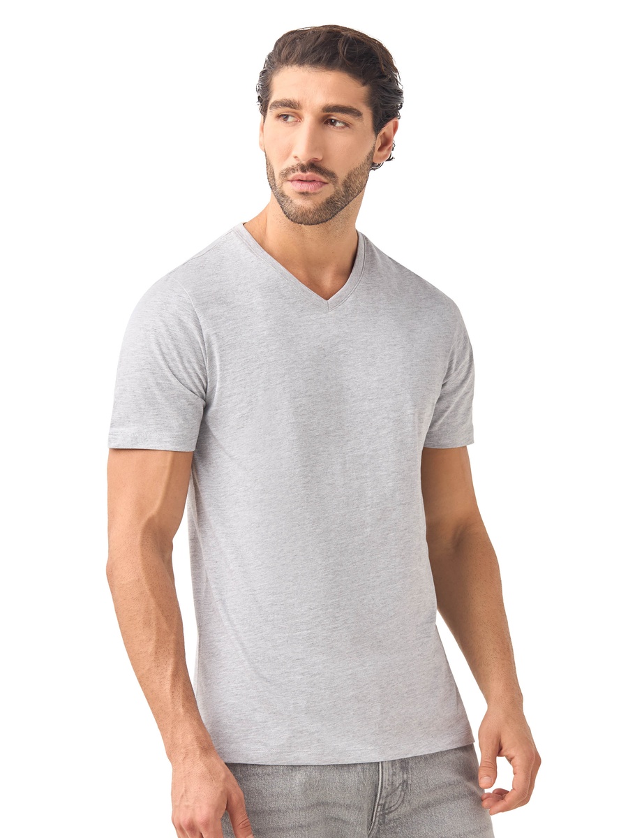 Set of 3 - Slim Fit V Neck T-Shirt with Short Sleeves