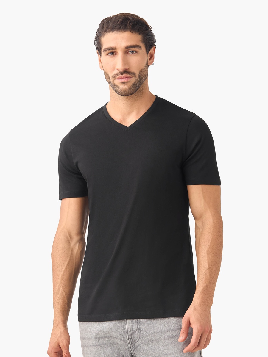 Set of 3 - Slim Fit V Neck T-Shirt with Short Sleeves
