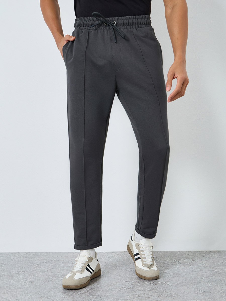 Men Charcoal Slim Fit Joggers