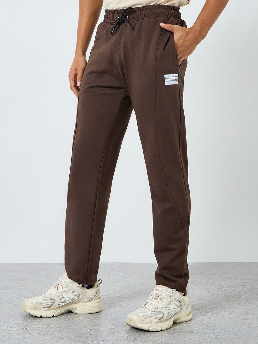 Men Slim Fit Terry Paneled Elasticated Joggers
