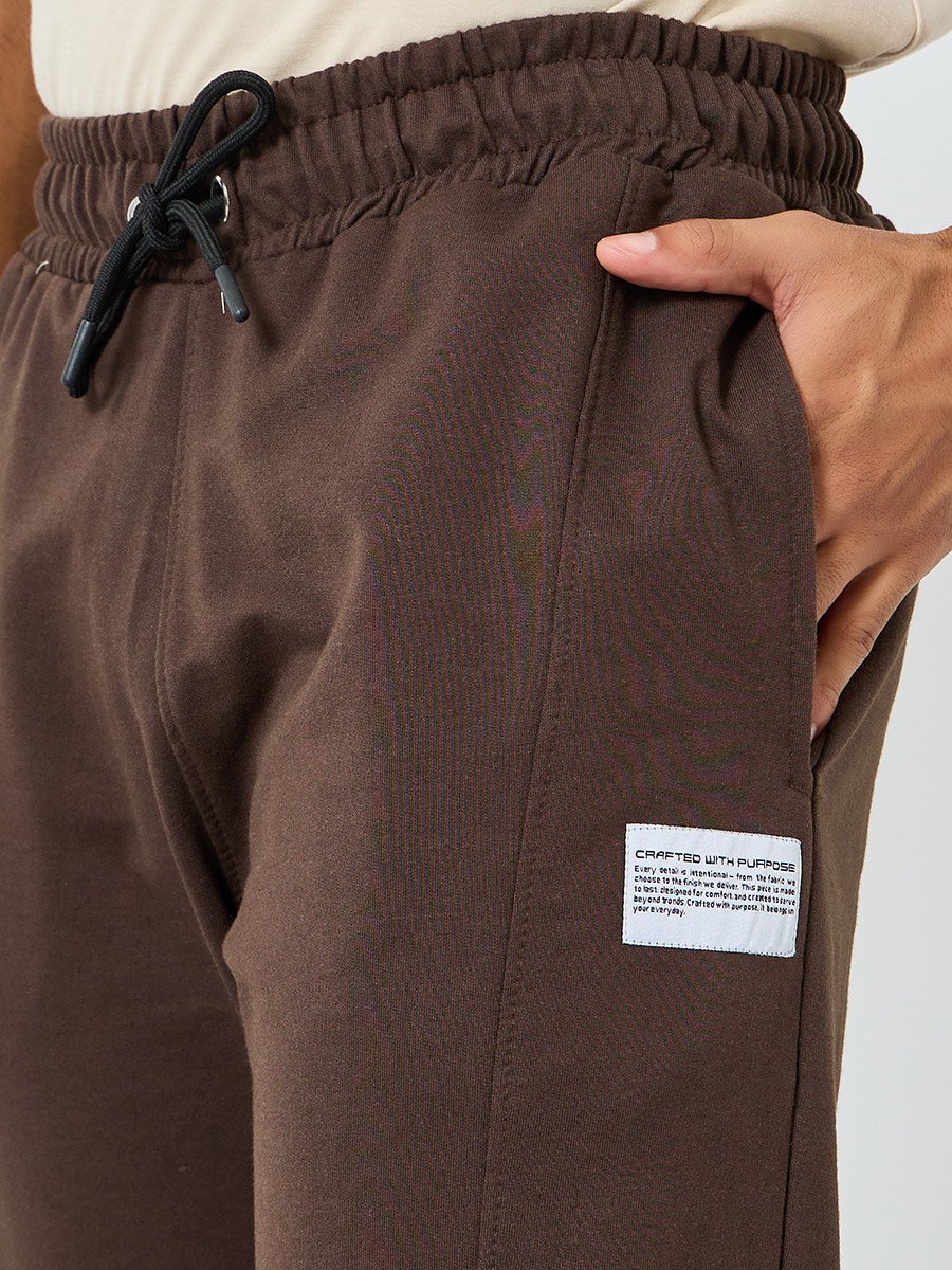 Men Slim Fit Terry Paneled Elasticated Joggers