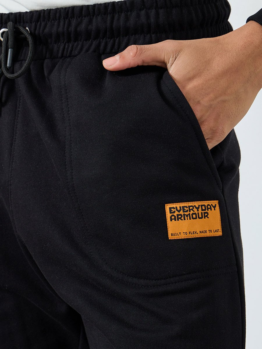 Men Oversized Fleece Patch Detail Joggers