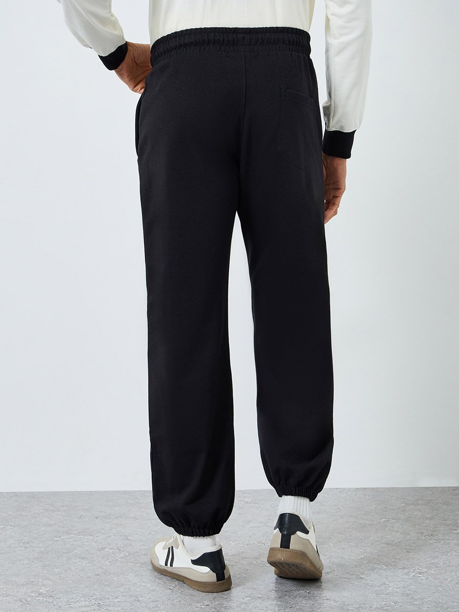 Men Oversized Fleece Patch Detail Joggers