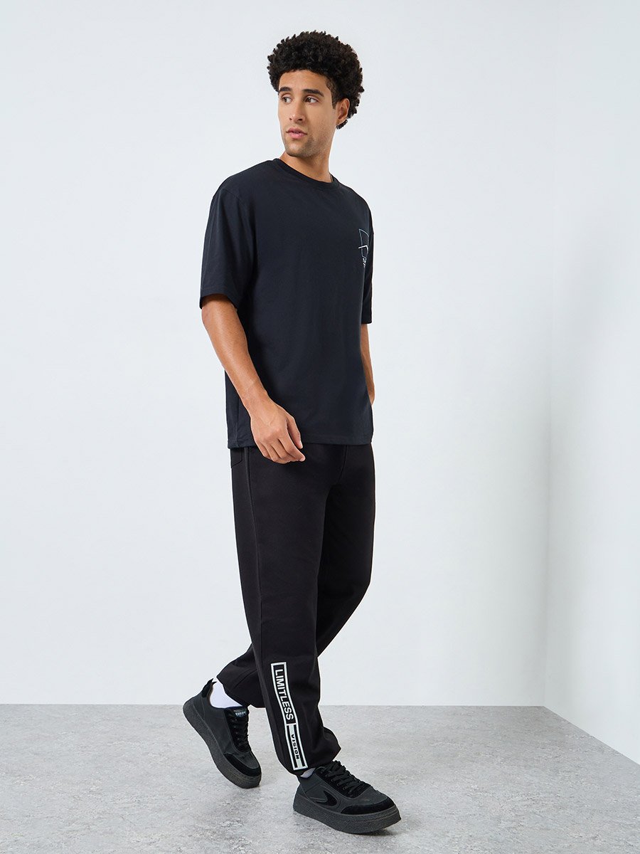 Relaxed Side Print Terry Joggers