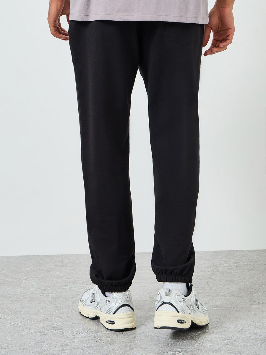 Men Relaxed Fleece Embroidered Joggers