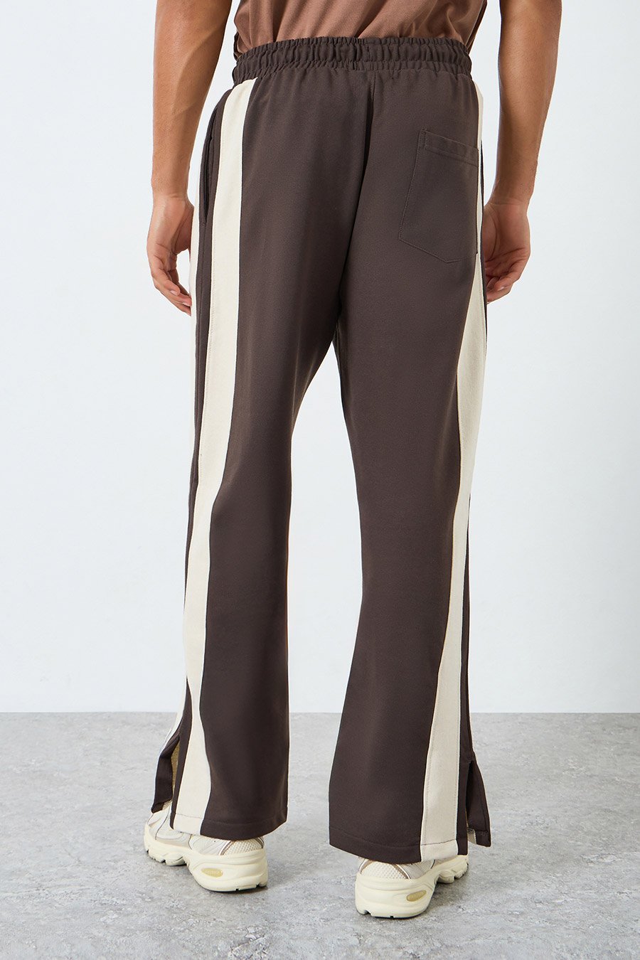 Men Brown Striped Relaxed Fit Joggers