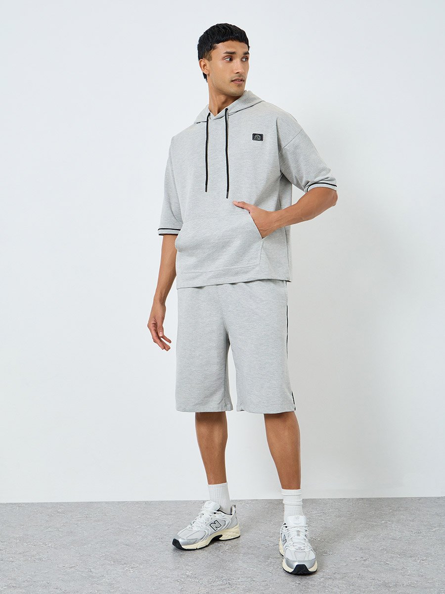 Men Hooded Oversized T-Shirt and Shorts Co-Ords