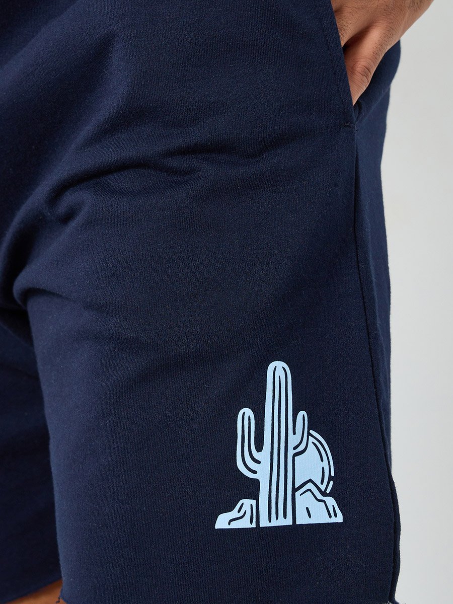 Men Regular Fit Print Detail Shorts