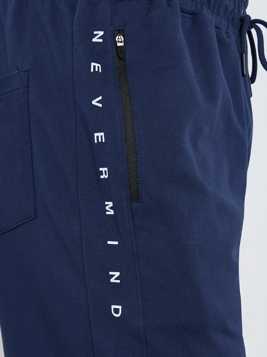 Men Navy Blue Relaxed Fit Joggers
