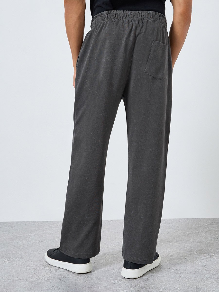 Men Charcoal Acid Wash Oversized Joggers