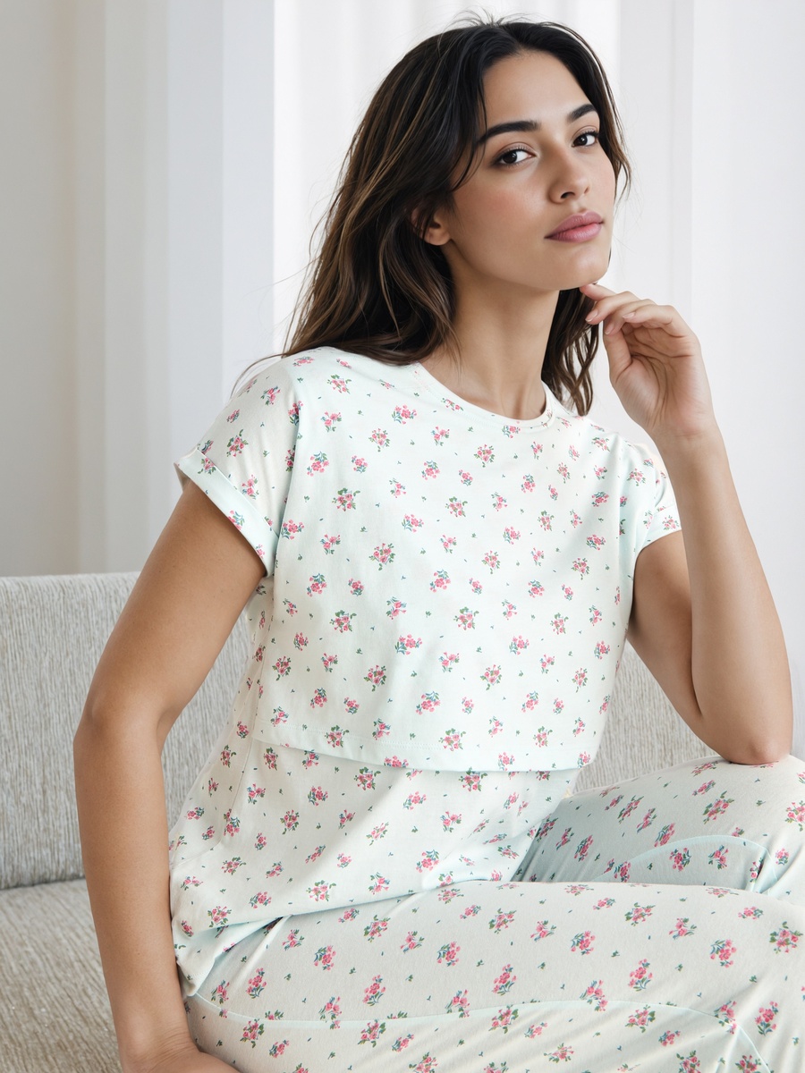 Printed Maternity Pyjama Set